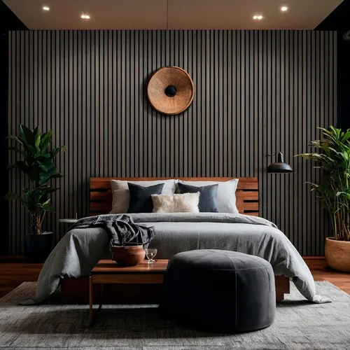 MSI Paquete de 4 paneles de pared de listones de madera acústica para decoración de interiores, paneles de madera acanalados 3D que absorben el