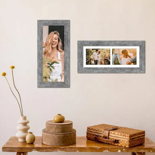 Miniatura 544 de Marcos de Fotos Collage de 13.5X15.5 con 7 Aberturas para Fotos de 4X6, Marco de Fotos Múltiples con Paspartú para Decoración de Pared, Grano