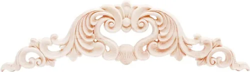 Miniatura 7 de Apliques de madera tallada larga sin pintar, apliques de madera y onlays para muebles (01, 20x11cm/7.87x4.33inch)
