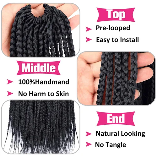 Miniatura 3 de Unionbeauty - Trenzas de ganchillo de 10 pulgadas, trenzas de ganchillo medianas sin nudos, 6 paquetes, trenzas de caja Goddess para mujeres negras
