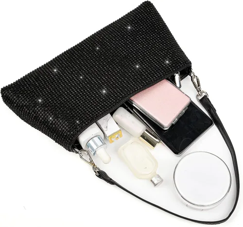 Miniatura 2 de Valleycomfy Bolso de Mano de Brillo para Noche para Mujeres Dama Niña Novia Bolso de Diamantes de Imitación para Baile de Graduación Cóctel Fiesta