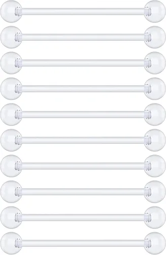 Miniatura 11 de Anillos de plástico para pezón – Anillos de lengua transparentes – Piercing hipoalergénico recto Bioflex