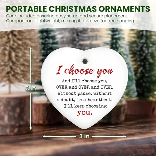 Miniatura 2 de TEEZWONDER Regalos de Navidad para parejas para él y ella, adornos de Navidad de cerámica 2025 para decoraciones de árboles, regalos de aniversario