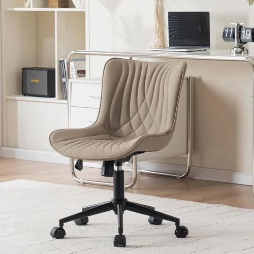 YOUNIKE Silla de Oficina, Silla de Escritorio con Ruedas, Sillas de Tarea de Computadora para Oficina en Casa, Silla de Tocador Moderna Acolchada de