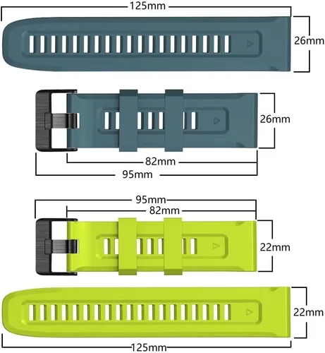 Miniatura 4 de REYDA Correa de silicona compatible con Garmin Fenix 7X/7X Pro/6X/6X Pro/5X/5X Plus/3/3 HR, 1.024 in, ajuste rápido, pulsera de silicona suave