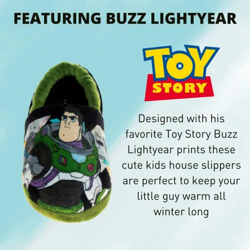 Miniatura 2 de Disney Lightning McQueen and Buzz Lightyear - Pantuflas de pijama para niños Pantuflas de felpa cálidas de doble tamaño para interiores bebéniño