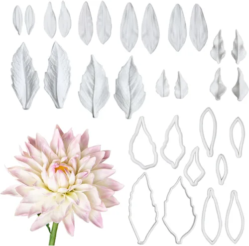 Miniatura 9 de Juego de moldes profesionales para fondant de flores, herramientas de decoración de pasteles de silicona reutilizables para hornear y manualidades