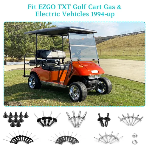 Miniatura 7 de 10L0L Kit completo de remaches de cuerpo para EZGO TXT 1994-up G&E, 44 sujetadores de metal y plástico, remaches de aluminio y acero inoxidable