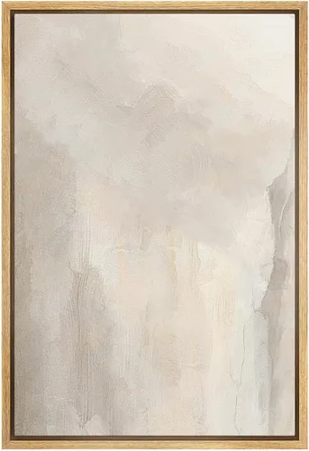 Miniatura 19 de SIGNWIN Lienzo enmarcado para pared, nubes blancas sobre el mar azul marino, pintura al óleo del océano costero, primer plano abstracto, moderno