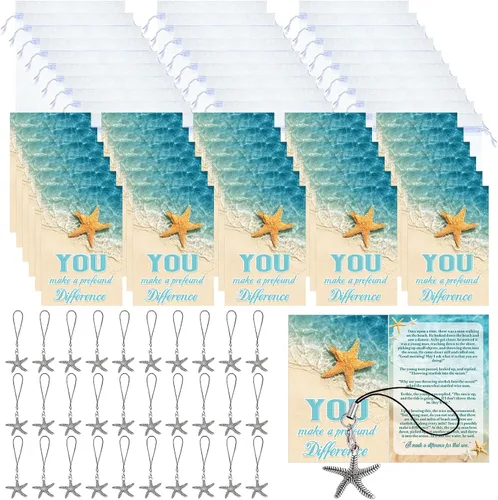 Juego de 90 tarjetas de regalo de Starfish Story, mini tarjetas de apreciación de recuerdo, tarjetas de tamaño de cartera de Starfish Story, regalos