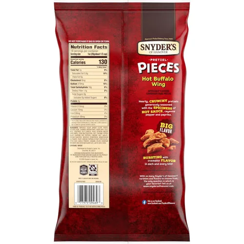 Miniatura 4 de Snyder's of Hanover Hot Buffalo Wing - Piezas de pretzel de 8 onzas