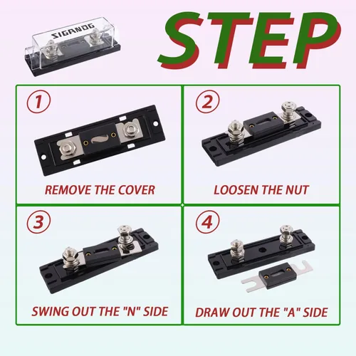 Miniatura 4 de Portafusibles ANL de 150 Amperios calibre 0/2/4 con fusibles ANL de 150A para audio de coche, camión, bricolaje (paquete de 2)