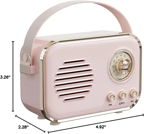 Miniatura 8 de Altavoz Bluetooth retro, altavoz Bluetooth inalámbrico portátil vintage de 5 W con volumen fuerte, radio FM, compatible con tarjeta TF AUX