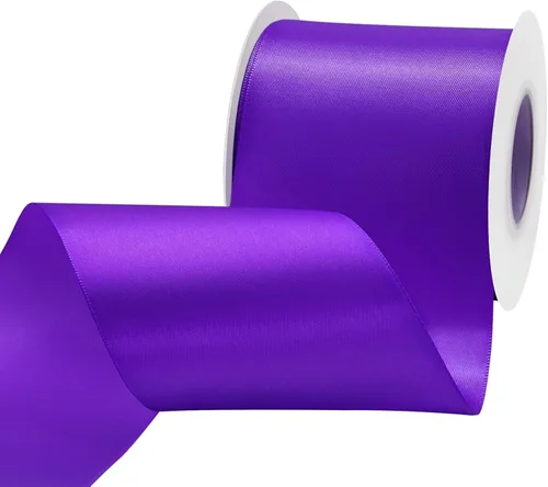 Miniatura 173 de Cinta de satén blanca antigua de doble cara de 1-1/2 pulgadas x 50 yardas, cinta de poliéster para envolver regalos, día de San Valentín, bodas