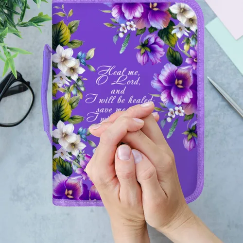 Miniatura 8 de DEHITE Funda para la Biblia para mujer, fundas de tela prémium para la Biblia para niñas, bolsa de transporte para mujer, ranuras para bolígrafos