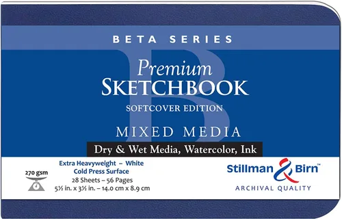 Miniatura 6 de Stillman & Birn Serie Beta Cuaderno de Dibujo de Tapa Blanda, 8.5 x 5.5 pulgadas, 270 g/m² (Extra Pesado), Papel Blanco, Superficie Cold Press
