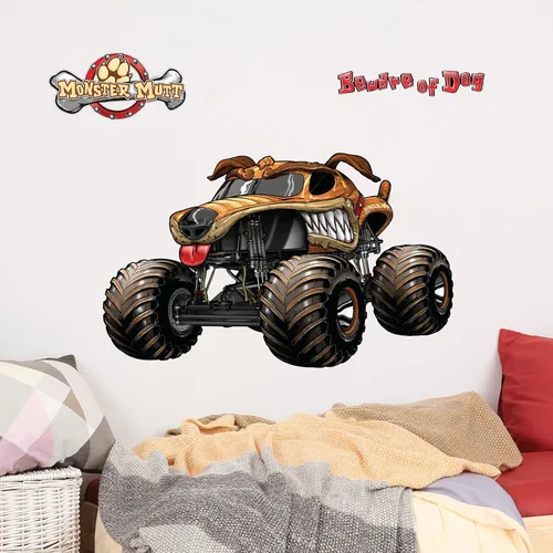 Miniatura 13 de Paquete de calcomanías de pared de Monster Jam Trucks - Grave Digger Son-Uva Digger El Toro Loco Megalodon Zombie ThunderROARus Sparkle Smash