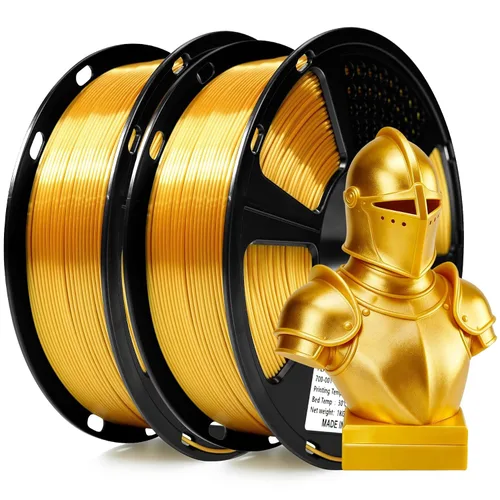 GEEETECH Filamento PLA de color dorado sedoso de 0.069 libras, filamento de seda brillante para impresora 3D, carrete de 2.2 libras, precisión