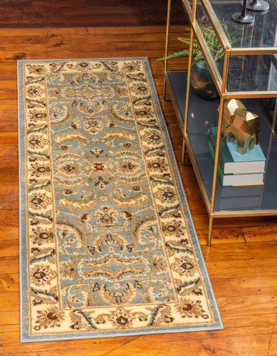 Miniatura 18 de Unique Loom - Colección Voyage - Alfombra redonda tradicional oriental, marrón, Polipropileno, Marrón/Azul Claro