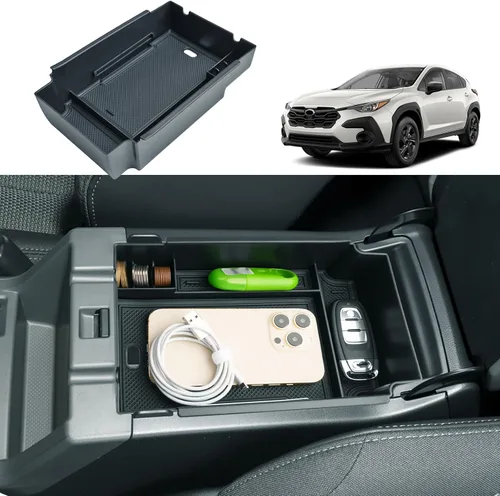 Miniatura 15 de Organizador de Consola Central de 2 Capas para Crosstrek 2024 2025 2026, Bandeja de ABS Duradera para Subaru Crosstrek Negro (A) 2 capas