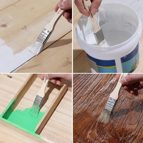 Miniatura 8 de Bates - Pinceles de pintura de cerdas naturales de 1 pulgada, juego de 16 unidades para pintura de astillas, tinte de madera y uso general