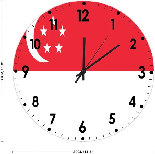 Miniatura 153 de Cheyan Reloj de pared con bandera de Canadá de 12 pulgadas, silencioso, sin tictac, de PVC, funciona con pilas, reloj redondo decorativo, regalo