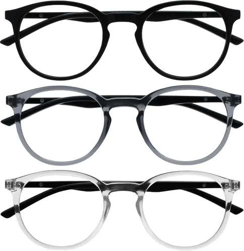 Miniatura 14 de OPULIZE MET - Lentes de lectura con bloqueo de luz azul para mujeres y hombres, marco redondo delgado con bisagras de resorte, resistentes a los 1