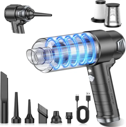 Miniatura 12 de KMM Aspiradora de mano para automóvil, aspiradora de 10000 PA y plumero de aire, aspiradora de alta potencia de 120 W, portátil, inalámbrico