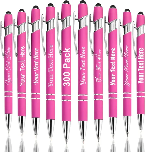 Miniatura 101 de Hasta 300 bolígrafos personalizados a granel con nombre personalizado con grabado gratis, puntas de lápiz capacitivo grabado, bolígrafo