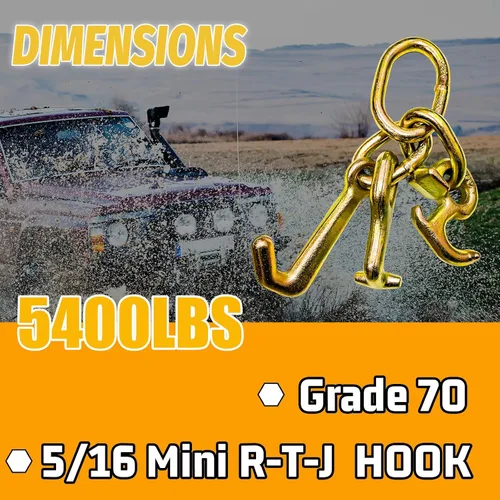 Miniatura 2 de RTJ - Ganchos de racimo de 5400 libras, gancho de amarre de remolque de 5/16 pulgadas, gancho de brida de remolque G70, equipo de accesorios