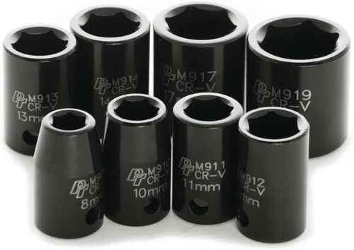Performance Tool M589DB Juego de llaves de impacto MET de 8 piezas de 3/8 pulgadas Metric
