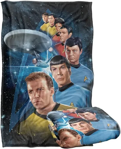 Star Trek Among The Stars - Manta con licencia oficial de tacto sedoso, súper suave, 36 x 58 pulgadas