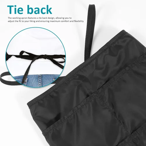 Miniatura 7 de Adjustable Multi-pocket Cleaning Apron for Men and Women Sturdy Hair Stylist and Workshop Apron with Tie Back Water-resistant Kitchen for Home Use