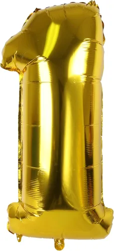 Miniatura 12 de Treasures Gifted Globos dorados grandes de números – Globo de aluminio número 0 de 40 pulgadas – Números de globos de cumpleaños – Números de globos