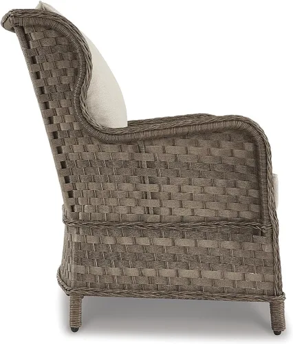 Miniatura 3 de Signature Design by Ashley Clear Ridge - Sillón acolchado de mimbre tejido a mano para exteriores, 2 unidades, marrón claro