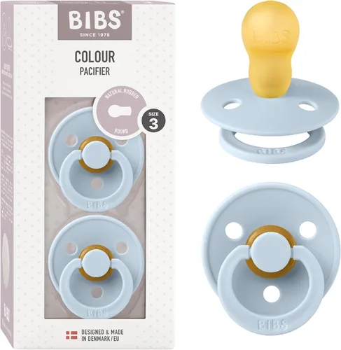 Miniatura 19 de BIBS - Paquete de 2 chupetes Bibs Colour, calmante, libre de bisfenol A, punta redonda, látex de goma natural Noche de vainilla