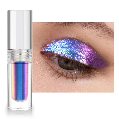 Sombra de ojos líquida multicroma con cambio de camaleón, purpurina holográfica metálica, resistente al agua de larga duración para maquillaje de