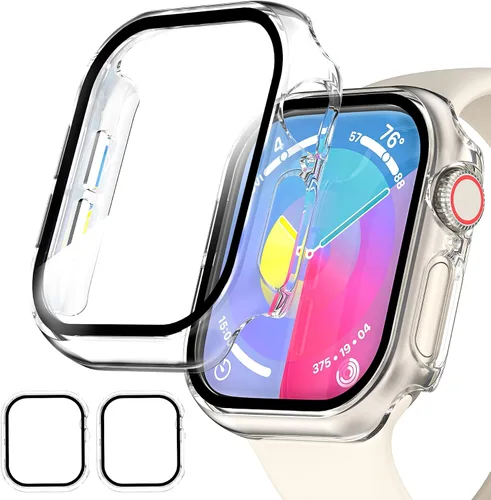 Miniatura 15 de Paquete de 2 fundas para Apple Watch 40mm SE Series 6/5/4/SE 2ª generación con protector de pantalla de vidrio templado, funda protectora completa