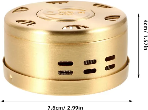 Miniatura 2 de Ipetboom Kit de caja de moxibustión de cobre portátil, 4 piezas, temperatura ajustable, sin humo, soporte para quemador de moxa para terapia