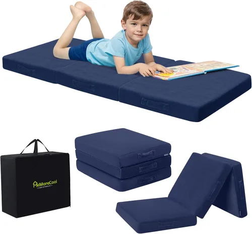 Miniatura 30 de MeMoreCool Colchón de suelo plegable para niños, Glow de 57x22 pulgadas, colchoneta para dormir y guardería para niños pequeños, futón plegable