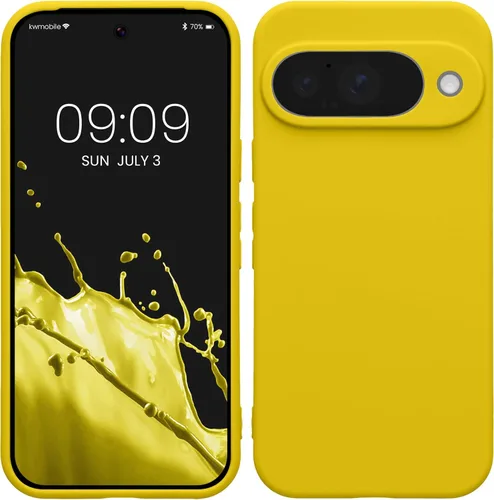 Miniatura 27 de kwmobile Funda compatible con Google Pixel 9 Pro - Funda protectora delgada de TPU para teléfono - Acabado mate suave - Negro mate