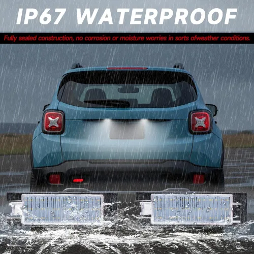Miniatura 5 de nsautolighting Ensambles de luz LED para placa de matrícula para Jeep Renegade 2015 2016 2017 2018 2019 2020 2021, lámpara de etiqueta trasera