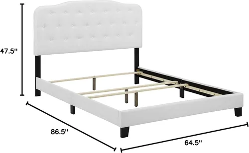 Miniatura 2 de Modway Amelia - Base de cama tapizada de tela capitoné tamaño Queen, color blanco