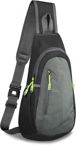Miniatura 22 de TITECOUGO Bolso bandolera pequeño, mochila cruzada ligera para hombres y mujeres, bolsa de hombro para deportes y exteriores Azul marino/azul