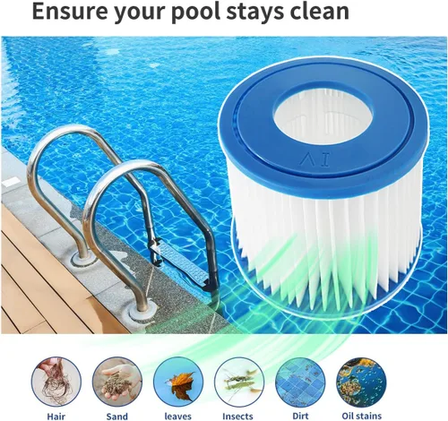 Miniatura 7 de 6 piezas de repuesto tipo VI cartucho de filtro para bañera de hidromasaje Coleman SaluSpa 90352E, 58323 58323, compatible con bomba de piscina