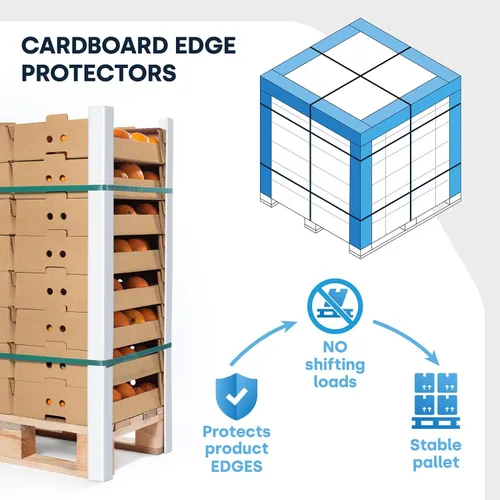 Miniatura 4 de Protectores de borde de cartón para envío - 2"A x 2"P x 48"L, servicio ligero .120 ga, protectores de esquina de palé, tableros en ángulo, blanco