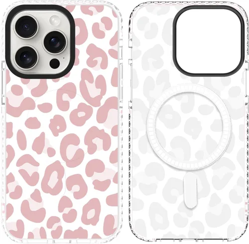 Miniatura 12 de SAKUULO Funda magnética para iPhone 11 Pro Max [Compatible con MagSafe] Patrón de Estampado de Leopardo Gris Claro Funda de Carga Inalámbrica