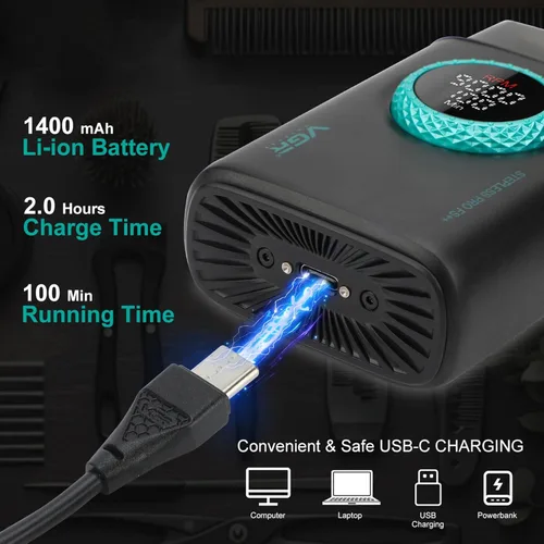Miniatura 4 de VGR 378 afeitadoras eléctricas para hombres, afeitadora de lámina de triple hoja flotante, maquinilla de afeitar eléctrica inalámbrica para hombre