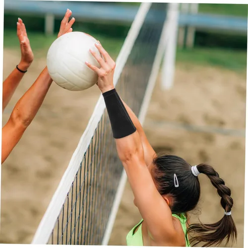 Miniatura 9 de Yardwe 1 par de almohadillas elásticas para brazos de voleibol, protector deportivo para alivio y diseño transpirable para un uso cómodo