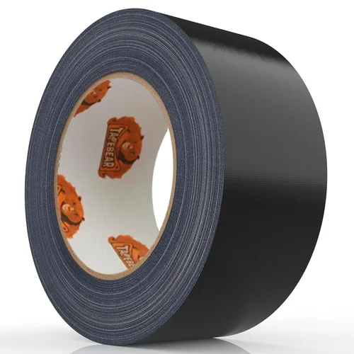TAPEBEAR Cinta adhesiva negra resistente de 1.88 pulgadas x 90 pies, resistente al agua, sin residuos, flexible, cinta de encuadernación de desgarro